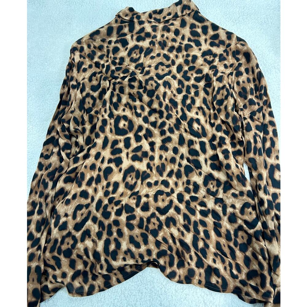 Reformation Violet Leopard Print Blouse Size Medium - Picture 5 of 5